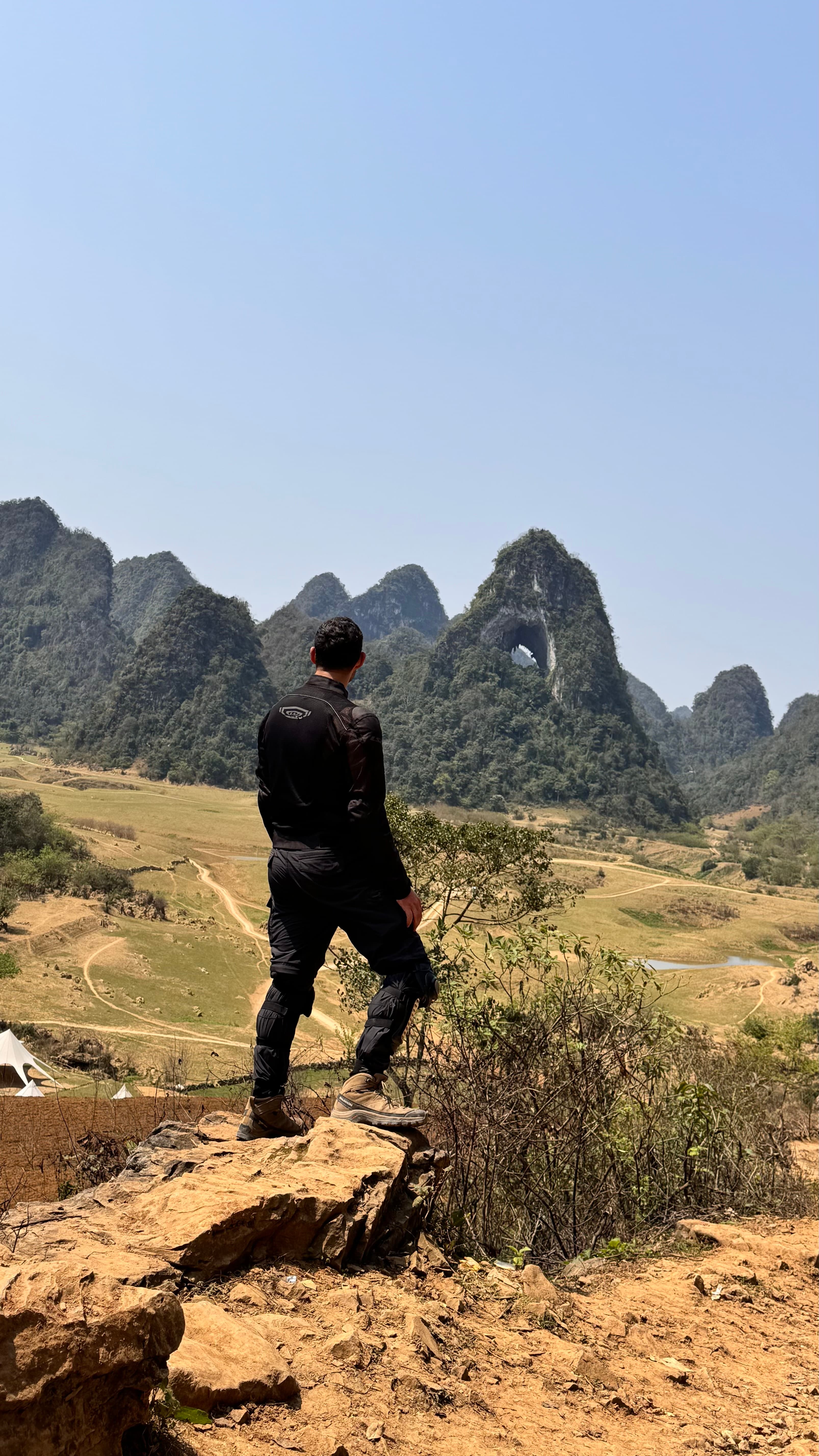 Looking out over the karst peaks and the Eye Mountain in Cao Bằng